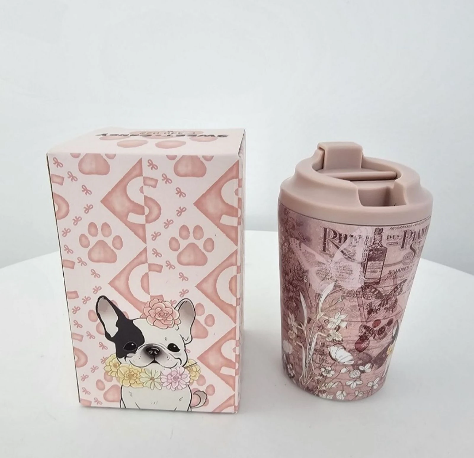 Taza vaso termo para llevar Sweet Candy rosa
